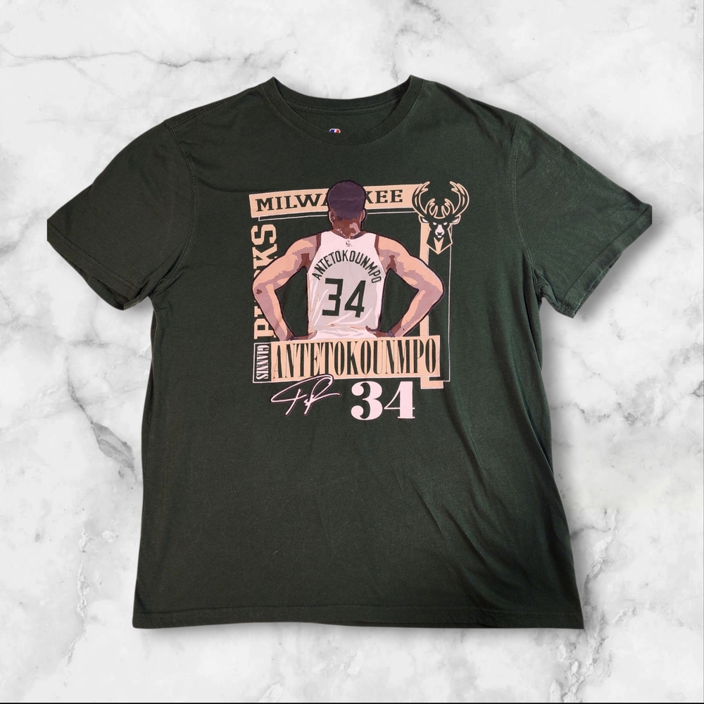 NBA Green Milwaukee Bucks Giannis Antetokounmpo Tee